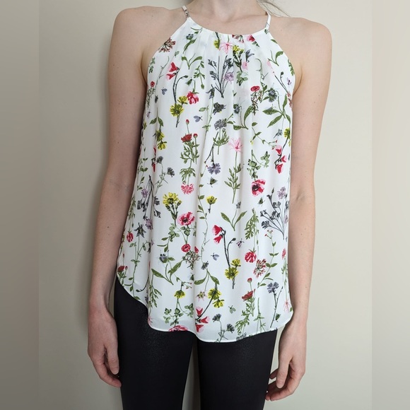RW&Co Floral and White Halter Cami (NWT) - Picture 1 of 5